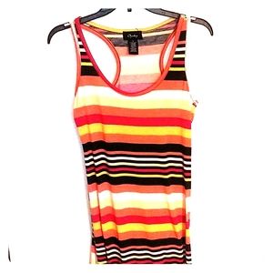 Stripped maxi dress w/ knee high slit on left side